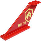 LEGO Red Tail 12 x 2 x 5 with Fire Logo and 'FIRE-10' on Both Sides Sticker (18988)
