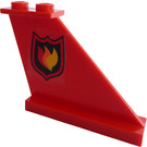 LEGO rot Schwanz 4 x 1 x 3 mit Feuer Logo (Recht) Aufkleber (2340)