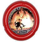 LEGO Red Technic Bionicle Weapon Throwing Disc with Pips and Malevolent Vortex (32171)