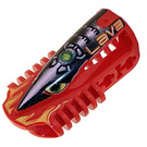 LEGO Rød Technic Blokk Kobling med Curve med 'Lava', Grønn Øyne, Flames (32310)