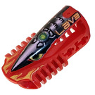 LEGO Red Technic Block Connector with Curve with 'Lava', Green Eyes, Flames (32310)