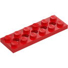 LEGO Red Technic Plate 2 x 6 with Holes (32001)