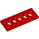 LEGO Rood Technic Plaat 2 x 6 met Gaten (32001)