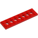 LEGO Rød Technic Plate 2 x 8 med Hull (3738)