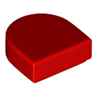 LEGO rot Fliese 1 x 1 Hälfte Oval (24246 / 35399)