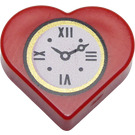LEGO Red Tile 1 x 1 Heart with Clock (39739 / 49374)