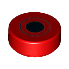 LEGO rouge Tuile 1 x 1 Rond avec Noir Dot et Cercle Modèle (25314 / 98138)
