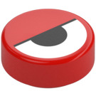 LEGO Rood Tegel 1 x 1 Rond met Oog met Halve Shut Eyelid (104217 / 104225)