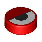 LEGO rouge Tuile 1 x 1 Rond avec Eye avec Demi Shut Eyelid (104217 / 104225)