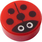 LEGO Rød Tile 1 x 1 Rund med Ladybird (35380 / 72399)