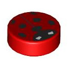 LEGO rot Fliese 1 x 1 Runden mit Ladybug (35380 / 104742)