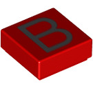 LEGO Rood Tegel 1 x 1 met 'B' met groef (11532 / 13407)