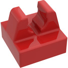 LEGO Rot Fliese 1 x 1 mit Clip (mit Schnitt in der Mitte) (93794)