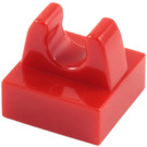 LEGO Rosso Piastrella 1 x 1 con Clip (Nessun taglio al centro) (2555 / 12825)