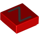 LEGO rot Fliese 1 x 1 mit Letter Z mit Nut (11588 / 13435)