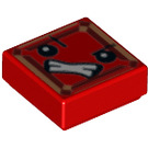 LEGO rot Fliese 1 x 1 mit rot Kryptomite Gesicht  mit Nut (3070 / 29667)