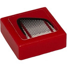LEGO Red Tile 1 x 1 with Vent (Left) Sticker with Groove (3070)