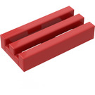 LEGO Red Tile 1 x 2 Grille (without Bottom Groove)