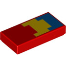 LEGO rouge Tuile 1 x 2 avec Minecraft Parrot Aile avec rainure (3069 / 47138)