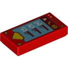 LEGO Red Tile 1 x 2 with Phone with Groove (3069 / 30427)