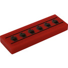 LEGO Red Tile 1 x 3 with Black Lines and 6 Spark Plug Caps Sticker (63864)