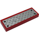 LEGO rot Fliese 1 x 3 mit Schwarz Rivets auf Silber Treten Platte Aufkleber (63864)