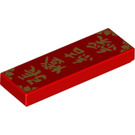 LEGO Red Tile 1 x 3 with Chinese Symbols (63864 / 75418)