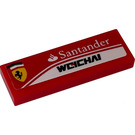 LEGO Red Tile 1 x 3 with Ferrari, Santander and WEICHAI Logos (Right) Sticker (63864)