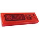 LEGO Red Tile 1 x 3 with Radar, Graph and Switches Sticker (63864)