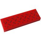 LEGO Red Tile 1 x 3 with Tread Plate Sticker (63864)