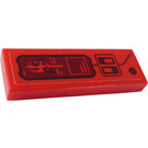 LEGO Rood Tegel 1 x 3 met Drietand en Switches Sticker (63864)