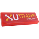 LEGO Red Tile 1 x 3 with UTRANS TRAILERS Sticker (63864)