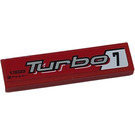 LEGO Red Tile 1 x 4 with "7 Turbo" and "KYOTO Power" (Right) Sticker (2431)