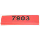 LEGO Red Tile 1 x 4 with '7903' Sticker (2431)
