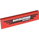 LEGO Red Tile 1 x 4 with 'AIRBORNE spoilers' Sticker (2431)