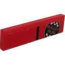 LEGO Red Tile 1 x 4 with Bullet Run Logo Sticker (2431)