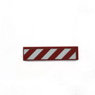 LEGO Red Tile 1 x 4 with Danger Stripes - Red / White (Right) Sticker (2431)
