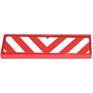 LEGO Red Tile 1 x 4 with Danger Stripes Sticker (2431)