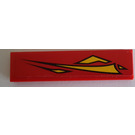 LEGO Red Tile 1 x 4 with Flame Banner (Right) Sticker (2431)