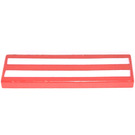 LEGO Red Tile 1 x 4 with Long White Stripes (2431)