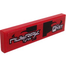 LEGO Red Tile 1 x 4 with Nutrax Tyres/Fast Logo Sticker (2431)