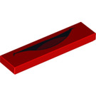 LEGO Red Tile 1 x 4 with Open Mouth (2431 / 94893)