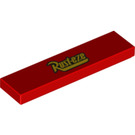 LEGO Rood Tegel 1 x 4 met Rust-eze logo (2431 / 94654)