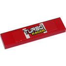 LEGO rouge Tuile 1 x 4 avec "TURBO RACER" Autocollant (2431 / 91143)
