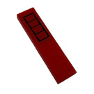 LEGO Red Tile 1 x 4 with Vent Sticker (2431)
