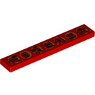 LEGO Rot Fliese 1 x 6 mit Chinese Characters (6636 / 75406)