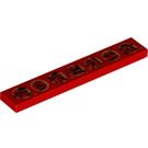 LEGO Red Tile 1 x 6 with Chinese Characters (6636 / 75406)