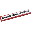 LEGO Red Tile 1 x 6 with 'EUROPEAN CAPITAL OF TROPHIES' Sticker (6636)