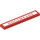 LEGO Red Tile 1 x 6 with 'HOGSMEADE' Sticker (6636)