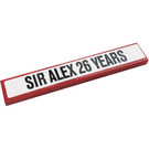 LEGO Red Tile 1 x 6 with 'SIR ALEX 26 YEARS' Sticker (6636)